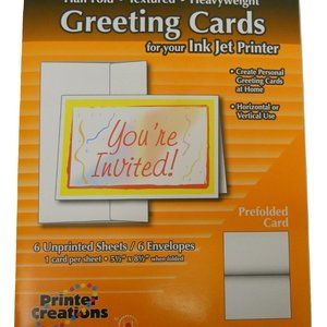White Textured Greeting Cards Half-Fold